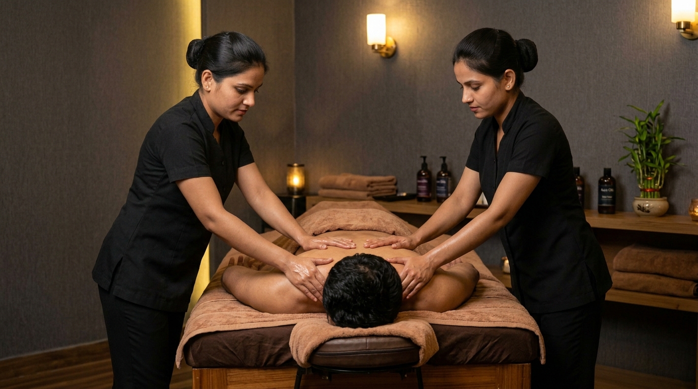4 Hands Massage at Sri Beauty & Spa Himayatnagar